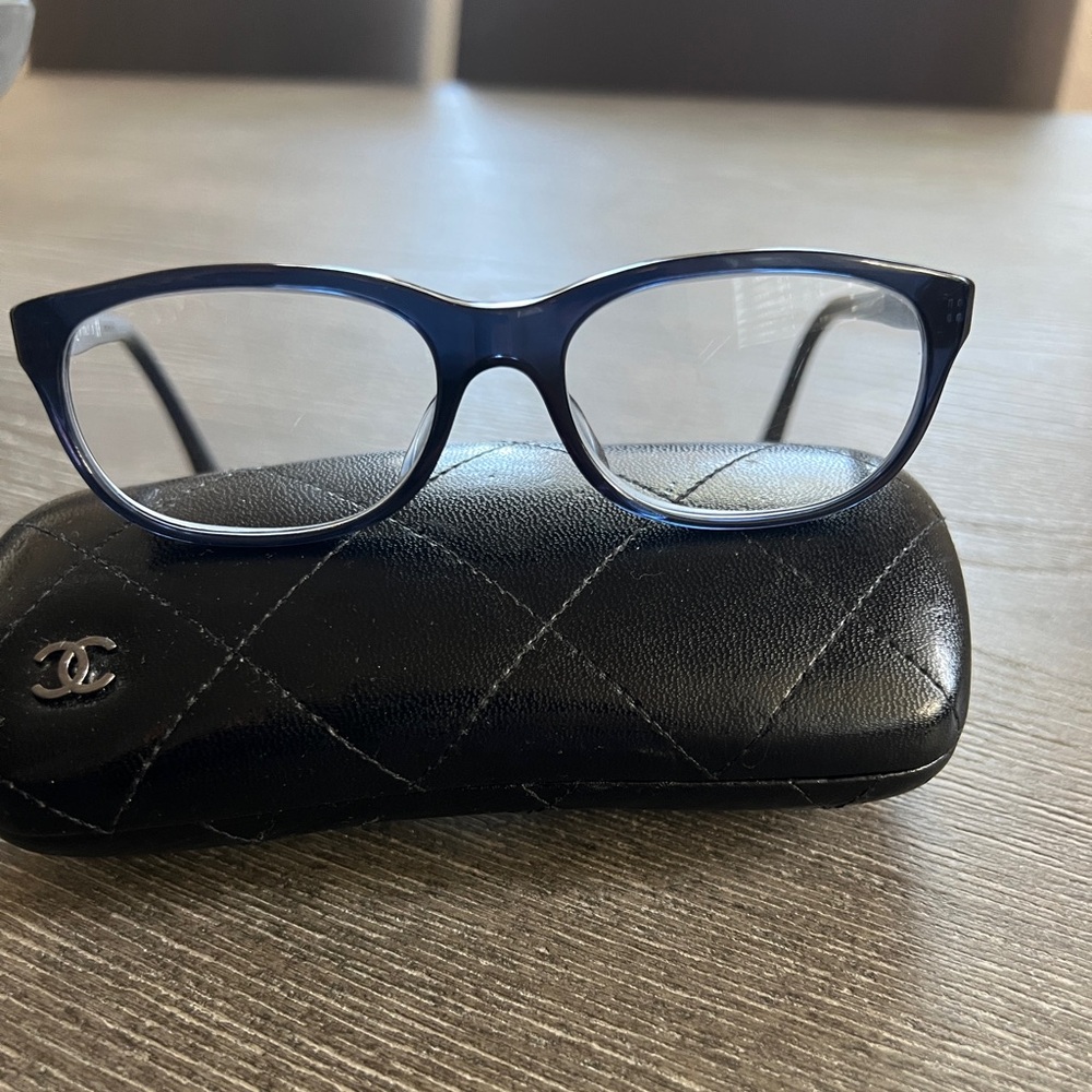 Chanel reading frames Navy Blue size 53-16-135